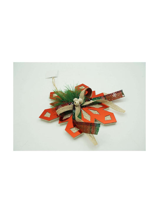 Ornament suspendat Fulgi de zăpadă Roșu 15x15buc