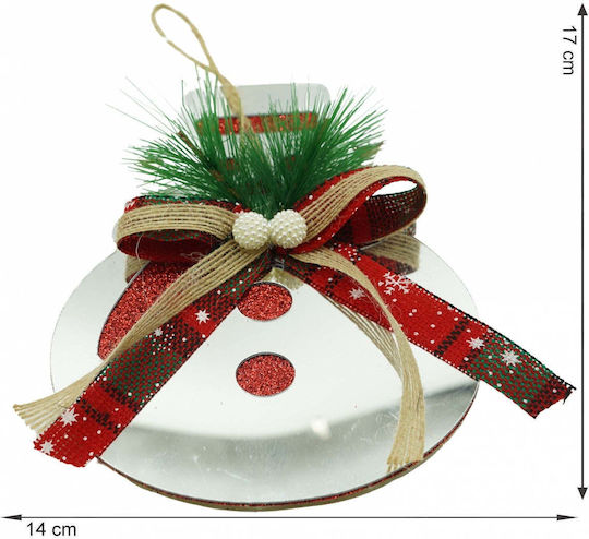 Hängender Schneemann Ornament Weiß 17x14cm