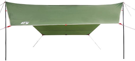 vidaXL Umbrela Sail Verde Cu cerc & cu strat PU 3.8x4.3m 105gr/m²