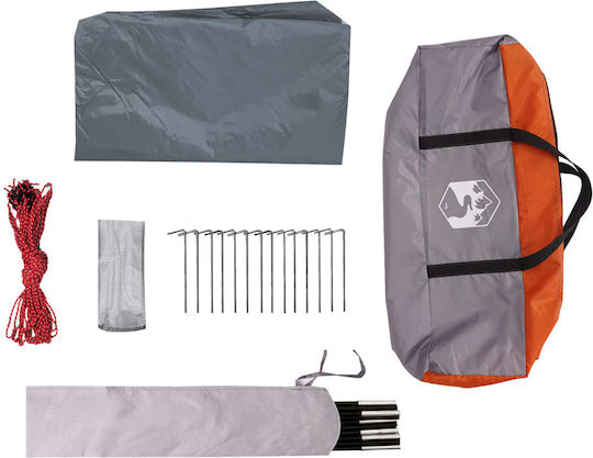 vidaXL Shade Sail Orange With Hoop & with PU Coating 3.05x4.6m 105gr/m²