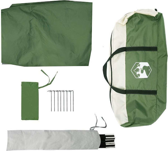 vidaXL Umbrela Sail Verde Cu cerc & cu strat PU 3.8x4.3m 105gr/m²
