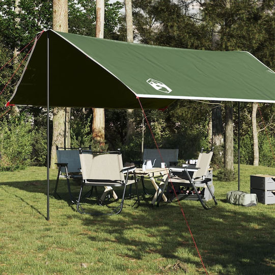 vidaXL Umbrela Sail Verde Cu cerc & cu strat PU 3.8x4.3m 105gr/m²