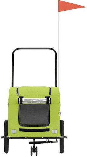 vidaXL Dog Carrying Green Bicycle Trailer for 45kg Pets L124.5xW66xH63.5cm