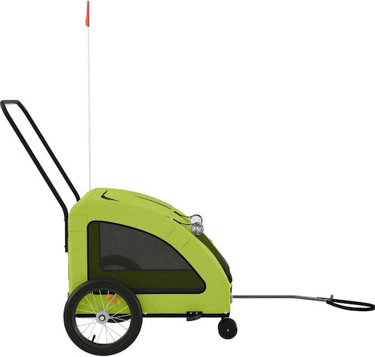 vidaXL Dog Carrying Green Bicycle Trailer for 45kg Pets L124.5xW66xH63.5cm