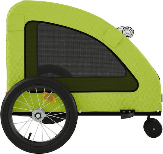 vidaXL Dog Carrying Green Bicycle Trailer for 45kg Pets L124.5xW66xH63.5cm