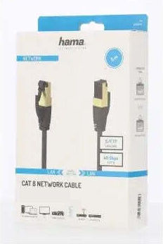 HAMA S/FTP Кат.8 (40Gbps) Мрежов Кабел Ethernet 5м Черен