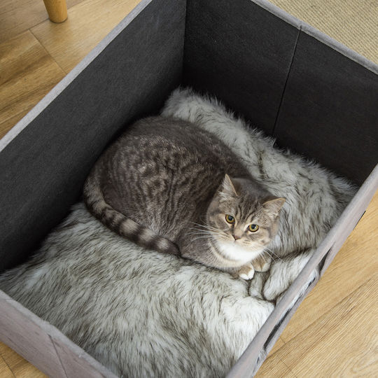 Pawhut House Pillow Cat Gray