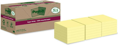 Post-it Sticky Note Pads in Cube 70 Sheets Yellow 7.6x7.6pcs Set of 18pcs