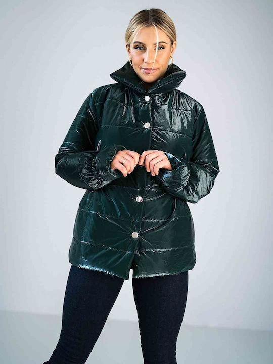 Figl Kurz Damen Puffer Jacke für Winter Marineblau