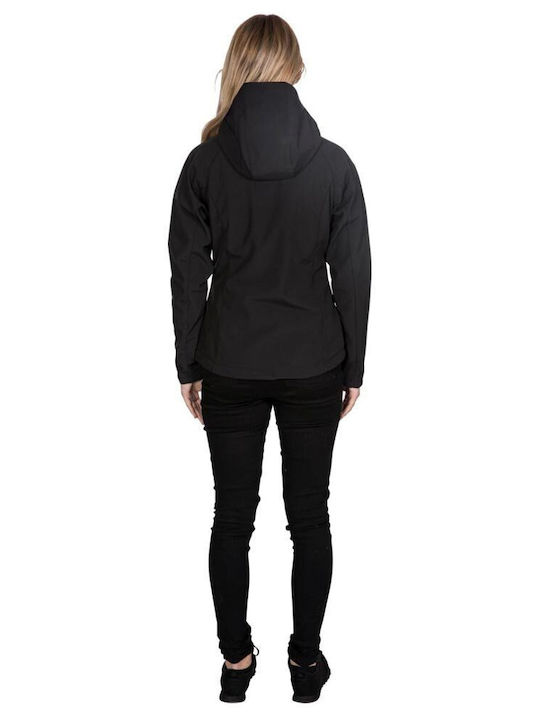 Trespass Women's Short Sports Softshell Jacket Waterproof and Windproof for Winter Black