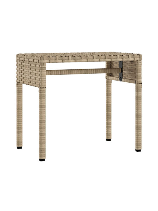 Liegestuhl Rattan mit Kissen & Sonnenschirm Beige mit Tisch 2Stück 89x200x60cm.