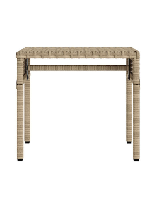 Liegestuhl Rattan mit Kissen & Sonnenschirm Beige mit Tisch 2Stück 89x200x60cm.