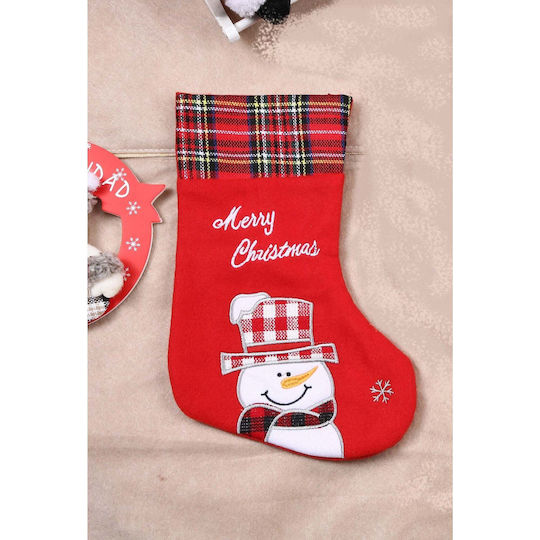 Weihnachtliche Dekorative Socke L30xB15cm. Rot