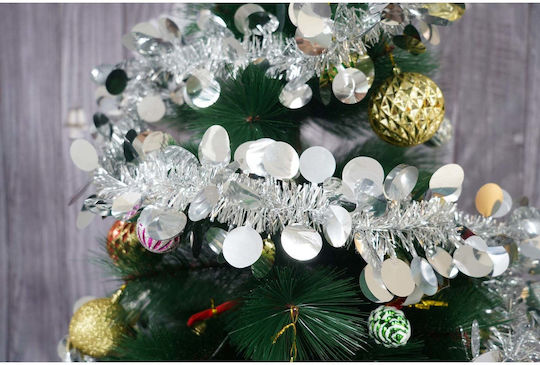 Weihnachtliche Girlande Plastik Silber 200x11cm 1Stück