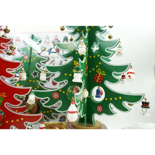 Christmas Decorative Wood Tree 33cm Green