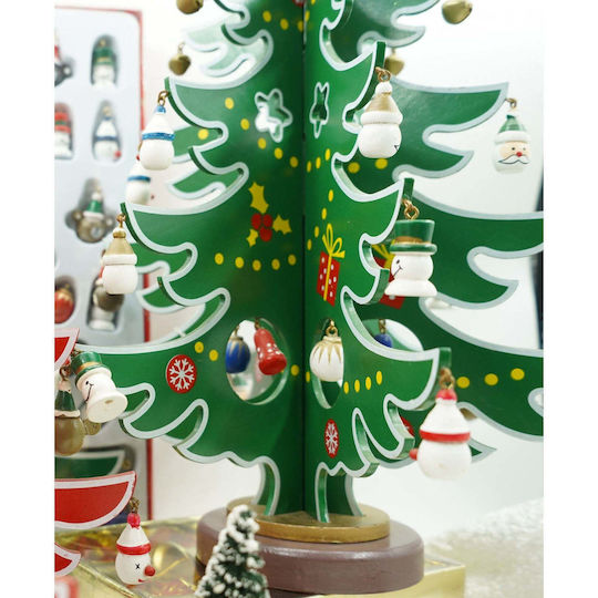Christmas Decorative Wood Tree 33cm Green