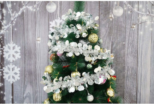 Weihnachtliche Girlande Plastik Silber 200x11cm 1Stück