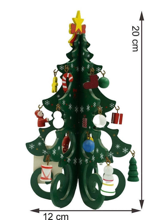 Christmas Decorative Wood Tree 20cm Green