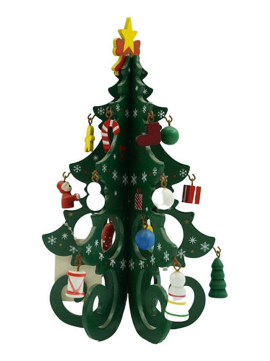 Christmas Decorative Wood Tree 20cm Green