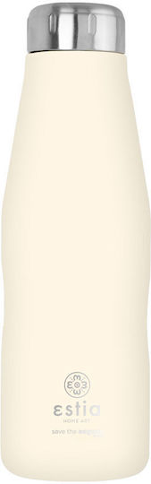 Estia Travel Flask Save the Aegean Ανακυκλώσιμο Μπουκάλι Θερμός Ανοξείδωτο BPA Free 500ml Lily White