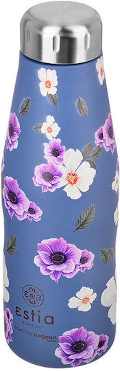 Estia Travel Flask Save the Aegean Recyclable Bottle Thermos Stainless Steel 500ml Garden Blue Estia
