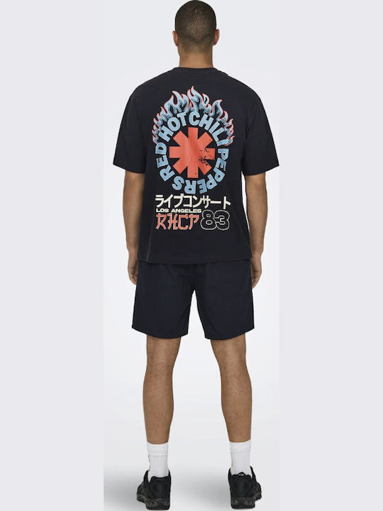 Only & Sons T-shirt Marineblau Kalifornication-Einstellung