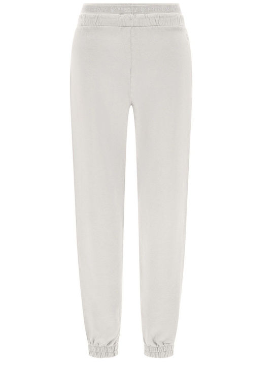 Freddy Trousers Damen-Sweatpants Weiß Vlies