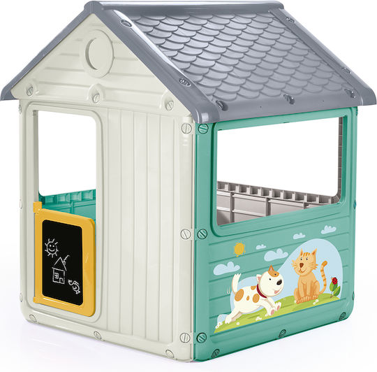 Dolu Kunststoff Kinder Spielhaus Garten My First House Weiß 125x100x104cm