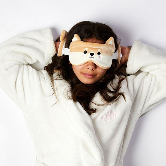 Puckator Travel Pillow Travel Set Pillow and Mask for Kids 27x15x7cm Brown