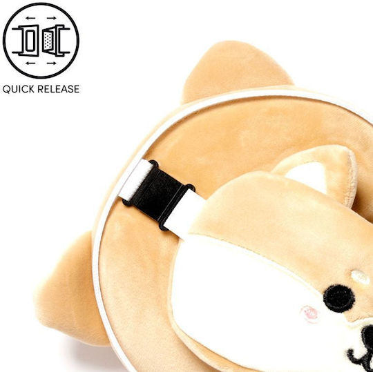 Puckator Travel Pillow Travel Set Pillow and Mask for Kids 27x15x7cm Brown