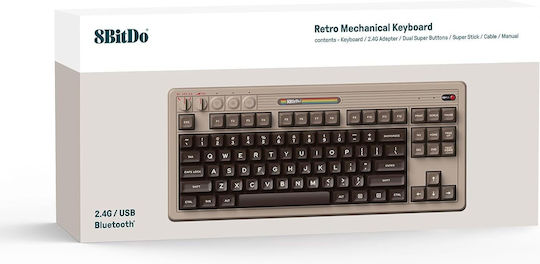 8Bitdo Retro C64 Edition Ασύρματο Gaming Μηχανικό Πληκτρολόγιο Tenkeyless (International English)