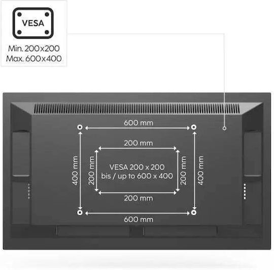 HAMA 00220874 TV-Halterung Wandmontage bis 75" und 40kg Schwarz