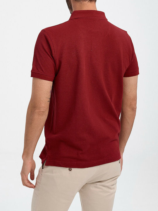 Rook Herren Kurzarmshirt Polo Bordeaux