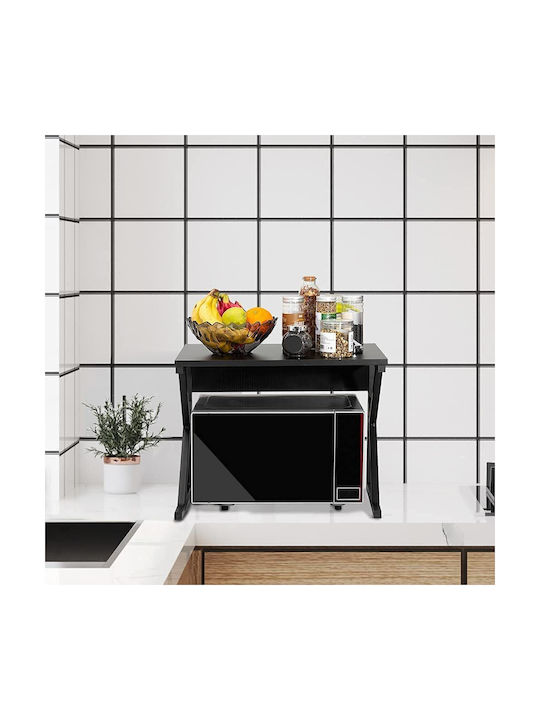 Quasar Metallische Basis für Mikrowelle 54x37x34,5 cm Schwarze