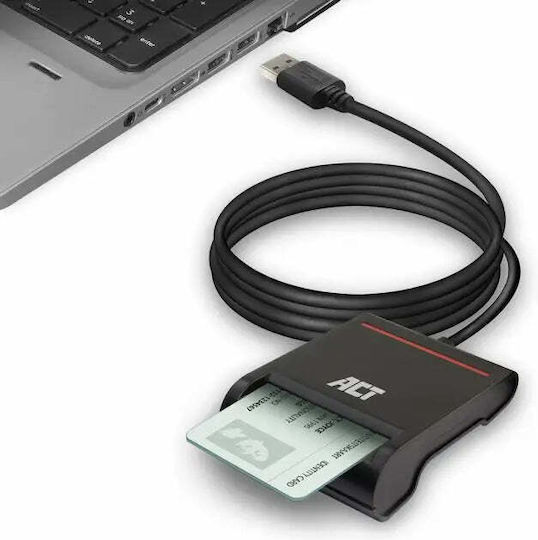 Act Ac6015 Smart Card Reader Usb 2.0 Black