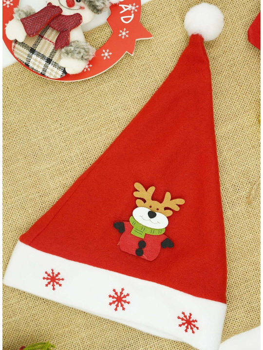 Weihnachts-Kappen Rot mit Muster Rentier