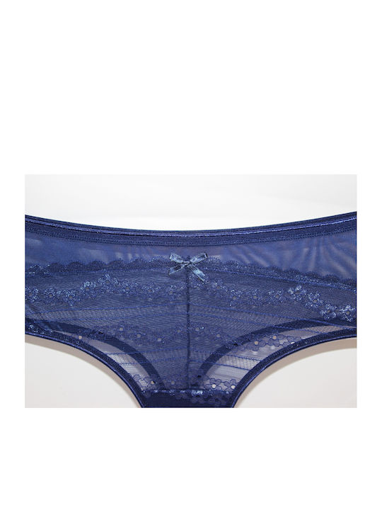 Damen Zeichenfolge mit Spitze Blau