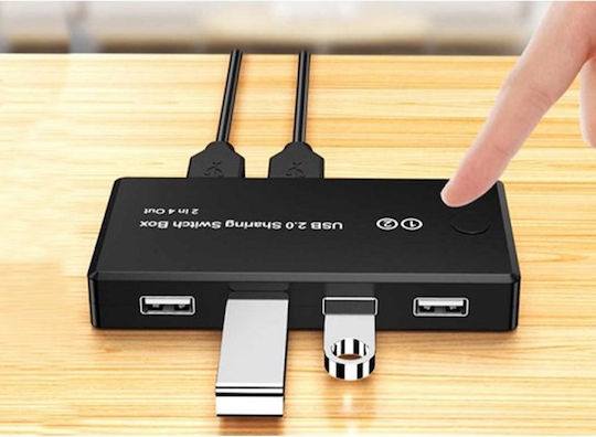Andowl Usb 2.0 Hub 2 Inputs 4 Outputs Μαύρο Q-u100
