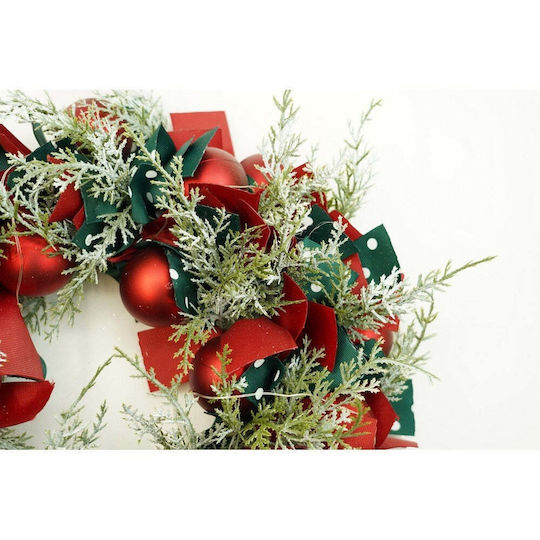 Crăciun Decorativ Plastic Coroană de flori cu lumină LED Electric cu Diametru 40cm.