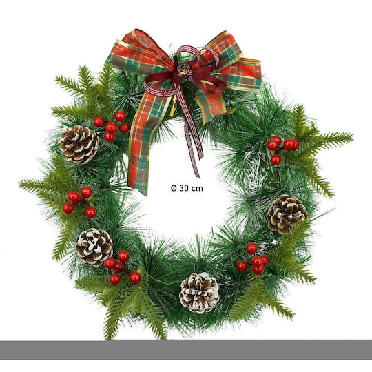 Crăciun Decorativ Plastic Coroană de flori cu lumină LED Electric cu Diametru 40cm.