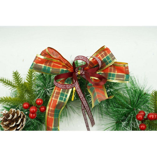 Crăciun Decorativ Plastic Coroană de flori cu lumină LED Electric cu Diametru 40cm.