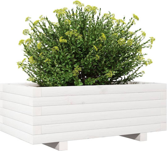 vidaXL Ζαρντινιέρα Ξύλινη Λευκή 70x40x26.5εκ.