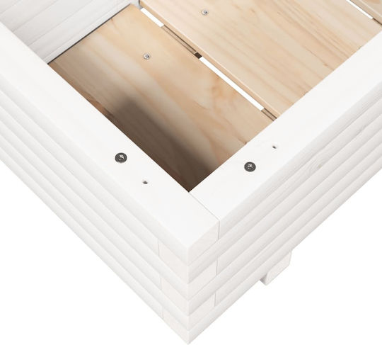 vidaXL Ζαρντινιέρα Ξύλινη Λευκή 70x40x26.5εκ.