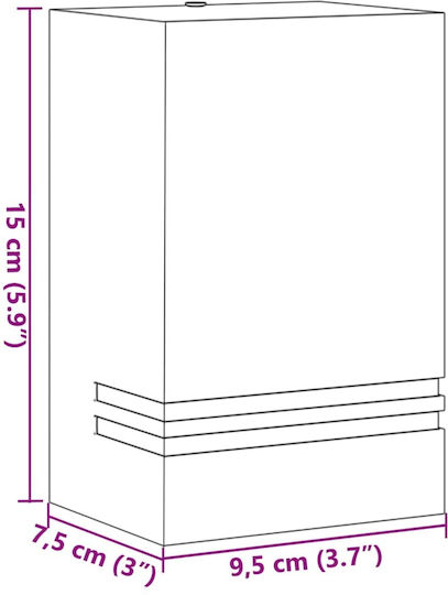 vidaXL Lumină de exterior montată pe perete GU10 IP44 9.5x7.5x15εκ.