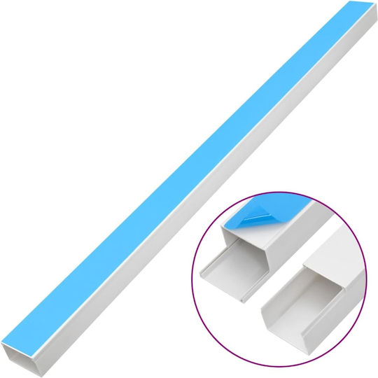 vidaXL Cable Channel with Sticker Floor made of Plastic White 1m