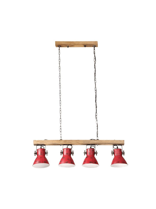 vidaXL Pendant Light Bronze for 4 Bulbs E27 90x24x111cm