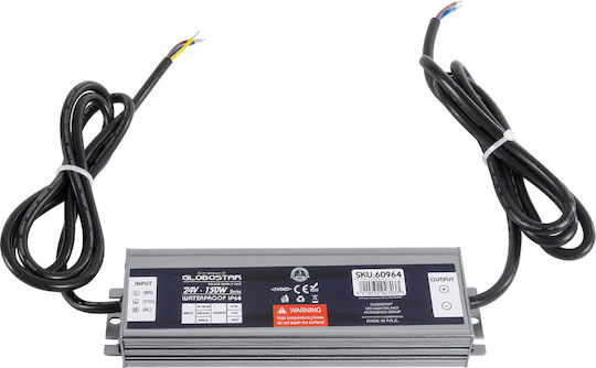 GloboStar Einstellbar Dimmbar LED-Netzteil Wasserdicht IP68 Leistung 150W mit Ausgangsspannung 24V