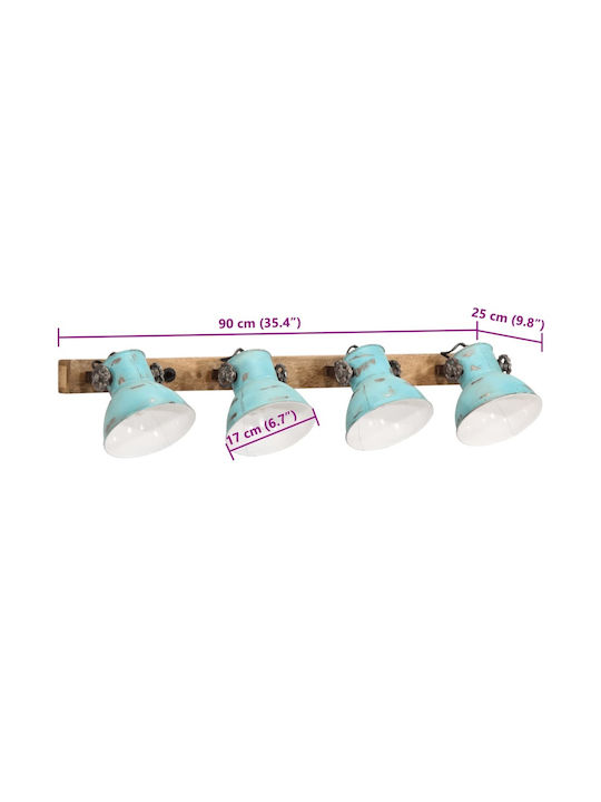 vidaXL Lamp Wall with Socket E27 Bronze 90x25cm