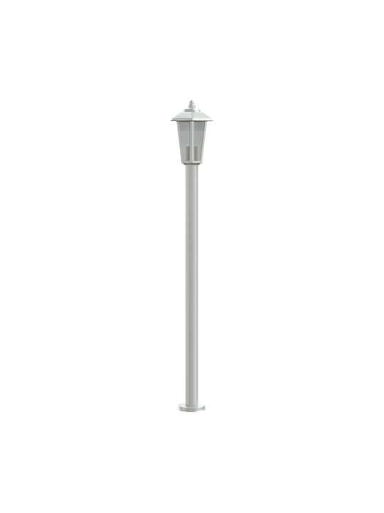 vidaXL Outdoor Floor Lamp Small Post 60W IP44 for E27 Socket Silver