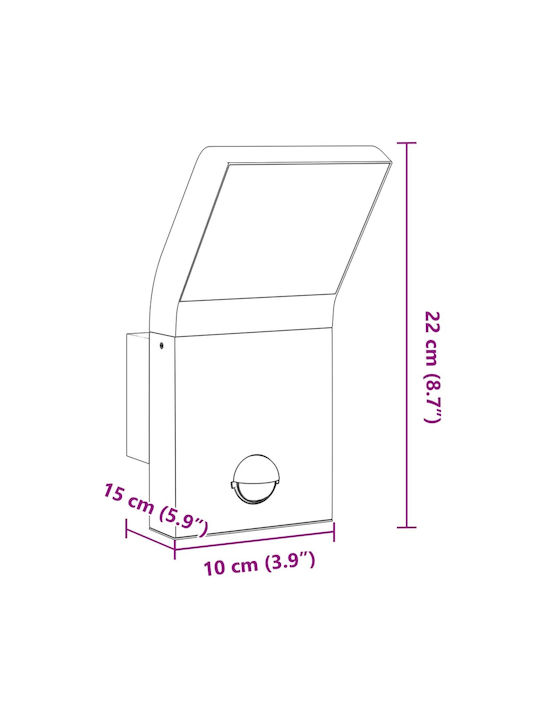 vidaXL Wandmontiertes Außenlicht LED IP54 9W Mit Warmweißem Licht 10x15x22cm